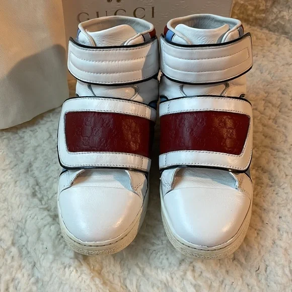 Gucci Kids White Leather Coda Pop High-top Sneaker - Picture 3 of 9